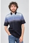 Arslanlı Erkek Blok Desenli Polo Yaka T-shirt 07611671 Lacivert
