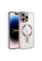 Kilifone - İphone Uyumlu İphone 14 Pro Max - Kılıf Kamera Korumalı Kablosuz Şarj Destekli Demre Kapak - Rose Gold