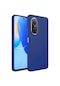 Ekılıf - Huawei Nova 9 Se Uyumlu Kılıf Metal Çerçeve Ve Buton Tasarımlı Silikon Luna Kapak - Lacivert