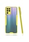 Kilifone - Oppo Uyumlu Reno 5 Lite - Kılıf Kenarı Renkli Arkası Şeffaf Parfe Kapak - Sarı
