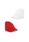 Unisex Kırmızı Ve Beyaz Rengi 2'li Beyzbol Şapka Seti - Unisex