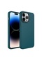 Kilifolsun iPhone Uyumlu 14 Pro Max Kılıf Metal Çerçeve Ve Buton Tasarımlı Silikon Luna Kapak Koyu Yeşil