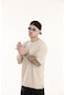 The Champ Clothing Bisiklet Yaka Oversize Erkek T-shirt Bej