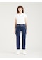 501 Crop Salsa Stonewash Kadın Jean Pantolon Dark Indigo - Flat Finish Çok Renkli