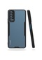 Tecno - Huawei P Smart 2021 Ppa-lx2 - Kılıf Kenarı Renkli Arkası Şeffaf Parfe Kapak - Siyah