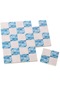 9 Set Simülasyon 1/12 Ölçekli Bebek Evi Zemin Stickerı Bebek Minik Dekorasyon Mavi Beyaz