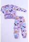 Kız Çocuk Pijama Takımı Karakter Baskılı Ribanalı E26 Lila