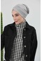 Fularlı Bone Türban,b-81rb Gri