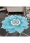 Gökyüzü Mavisi 1 Parça Çiçek Halı Banyo Emici Kaymaz Mat Bauhinia Mavi Lotus Oturma Odası Yatak Odası Vestiyer Ayak Pedi 120 120cm