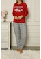 Lady Secret 12003 R02 Uzun Kollu Pamuklu Kadın Pijama Takımı Kırmızı