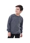 Basic Bisiklet Yaka Şardonlu Çocuk Sweatshirt 3-10 Yaş Antrasit