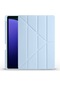 Kilifone - Galaxy Uyumlu Galaxy Tab S9 Plus - Kılıf Kalem Bölmeli Stand Olabilen Origami Tri Folding Tablet Kılıfı - Mavi