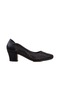 M2s Siyah Kadın Kısa Topuk Saten Taşlı Klasik Ayakkabı Siyah