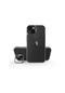 Mutcase - İphone Uyumlu İphone 14 Plus - Kılıf Stand Olan Şeffaf Pürüzsüz Sert Skuba Kapak - Siyah