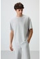 Tommy Life Taş Pamuklu Kalın Yüzeyi Dokulu Oversize Fit Baskılı Erkek T-shirt - 88364 Taş