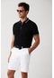 Avva Erkek Siyah Fermuarlı Regular Fit Polo Yaka T-Shirt