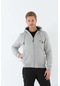 Maraton Sportswear Regular Erkek Kapşonlu Uzun Kol Basic Gri Melanj Tracktop 10072-gri Melanj