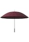 24 Kaburga Su Geçirmez Şemsiye Ekstra Büyük Çift Düz Kutuplu Uzun Saplı Şemsiye - Kırmızı