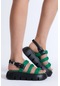 Tonny Black Kadın Yeşil Paraşüt Kumaş Yüksek Taban Sandalet