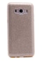 Kilifone - Samsung Uyumlu Galaxy J7 - Kılıf Simli Koruyucu Shining Silikon - Gold