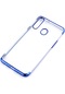 Kilifone - Samsung Uyumlu Galaxy A20s - Kılıf Dört Köşesi Renkli Arkası Şefaf Lazer Silikon Kapak - Mavi