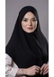 Siyah Pratik Hazır Geçmeli Tesettür Eşarp Aerobin Kumaş Çapraz Hijab 2307 01