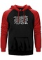 Brutal Truth Classic Kırmızı Renk Reglan Kol Kapşonlu Sweatshirt