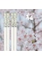 Amber Sakura Japon Pembe Kiraz Çiçeği Suşi Gıda Çubukları Beyaz - Yeşil