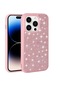 Noktaks - İphone Uyumlu İphone 14 Pro - Kılıf Parlak Taşlı Tasarımlı Silikon Pırlanta Kapak - Pembe