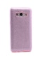 Kilifone - Samsung Uyumlu Galaxy J7 Core - Kılıf Simli Koruyucu Shining Silikon - Rose Gold