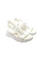 Beyaz Leosoxs Yaz Kadın Sandalet Örgü Rahat Ayakkabılar Beyaz Kalın Tabanlı Dantel-up Sandalias Burnu Açık Plaj Ayakkabısı Kadın İçin