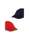 Unisex Kırmızı Ve Lacivert Rengi 2'li Beyzbol Şapka Seti - Unisex