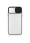 Kilifone - İphone Uyumlu İphone 11 Pro - Kılıf Slayt Sürgülü Arkası Buzlu Lensi Kapak - Siyah