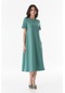 Fullamoda Basic Gizli Cepli Elbise- Yeşil 24YGB7197203452-Su Yeşili