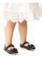Kiko Kids Cırtlı Kum Sim Fiyonklu Kız Çocuk Babet Ayakkabı Ege 202 Cilt Siyah