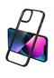 Mutcase - İphone Uyumlu İphone 12 - Kılıf Renkli Koruyucu Sert Krom Kapak - Siyah