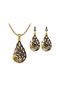 Dancemonkey Tavuskuşu Taş Takı Sahte Rhinestone Moda Mavi Küpe Kolye Kolye Adet 3 Mu Mavi