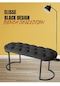 Elısse Antrasit Model- Oval Metal Ayak 100 Cm Bench&koltuk&puf-yatak Odası Önü&ucu Puff&oturak