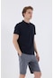 Maraton Sportswear Regular Erkek Polo Yaka Kısa Kol Basic Açık Lacivert T-Shirt 20925-Açık Lacivert