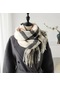Kış Ekose Kaşmir Battaniye Gibi Eşarp Tasarımı Kalın Sıcak Pashmina Şal Püskül 1111-7-d One Size 1111-7-d