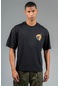 Maraton Sportswear Oversize Erkek Bisiklet Yaka Kısa Kol Basic Siyah T-shirt 23243-siyah