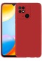 Kilifone - Xiaomi Uyumlu Redmi 10c - Kılıf Mat Renkli Esnek Premier Silikon Kapak - Kırmızı