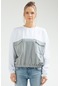 Beyaz Regular Pamuklu Bisiklet Yaka Crop Kadın Sweatshirt Sc0958 Beyaz