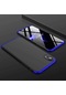 Noktaks - iPhone Uyumlu Xr 6.1 - Kılıf 3 Parçalı Parmak İzi Yapmayan Sert Ays Kapak - Siyah-mavi