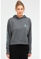 Antrasit Regular Pamuklu Kapüşonlu Kadın Sweatshirt Sc0957 Antrasit