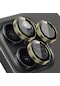 İphone 15 Pro/15 Pro Max Uyumlu Kamera Koruma Lens Koruyucu Temperli Cam Mercek Lens - Gold