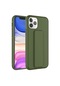 Noktaks - iPhone Uyumlu 11 Pro Max - Kılıf Mat Koruyucu El Tutacaklı Stand Olabilen Qstand Kapak - Koyu Yeşil