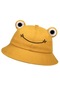 Karikatür Sevimli Kurbağa Kova Şapka Açık Katlanabilir - Sarı