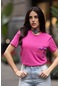 Only Kadın Onltrıbe Cebi Süs Detaylı Kısa Kol %100 Pamuk T-shirt 15315348 Fuşya