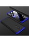 Noktaks - Xiaomi Uyumlu Xiaomi Redmi 8 - Kılıf 3 Parçalı Parmak İzi Yapmayan Sert Ays Kapak - Siyah-mavi